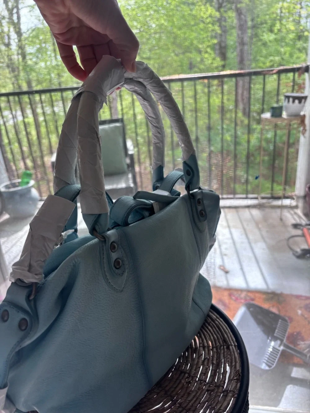 Free people baby Emerson tote bag- light blue - Picture 3 of 5